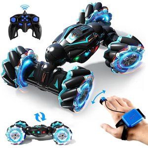 Kids Blue 2.4GHz 4WD Remote Control Gesture Sensor Toy Cars